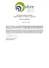 Сертификат ESHRE'15 Сертификат ESHRE'15
